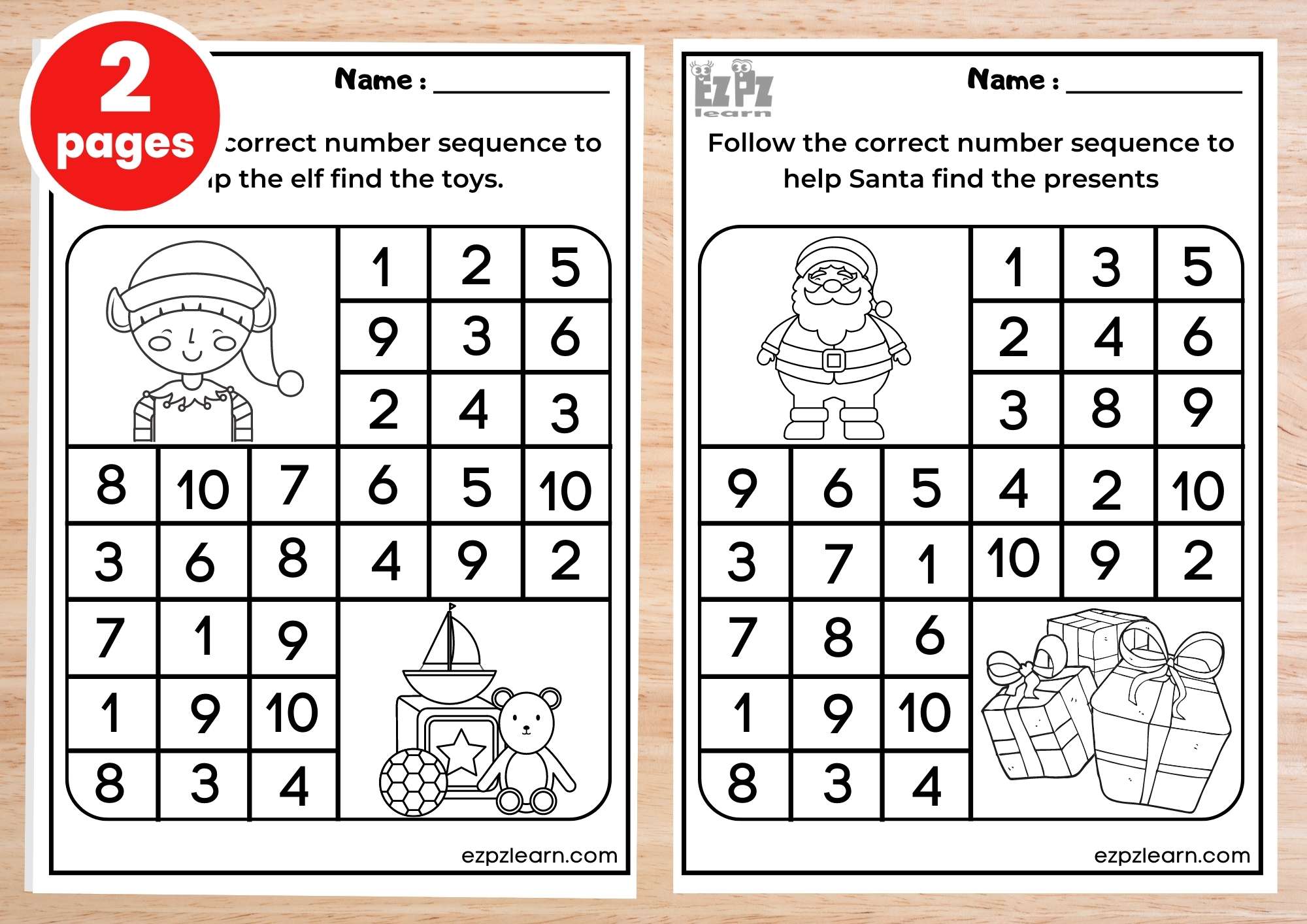 Christmas Maze Follow the Numbers